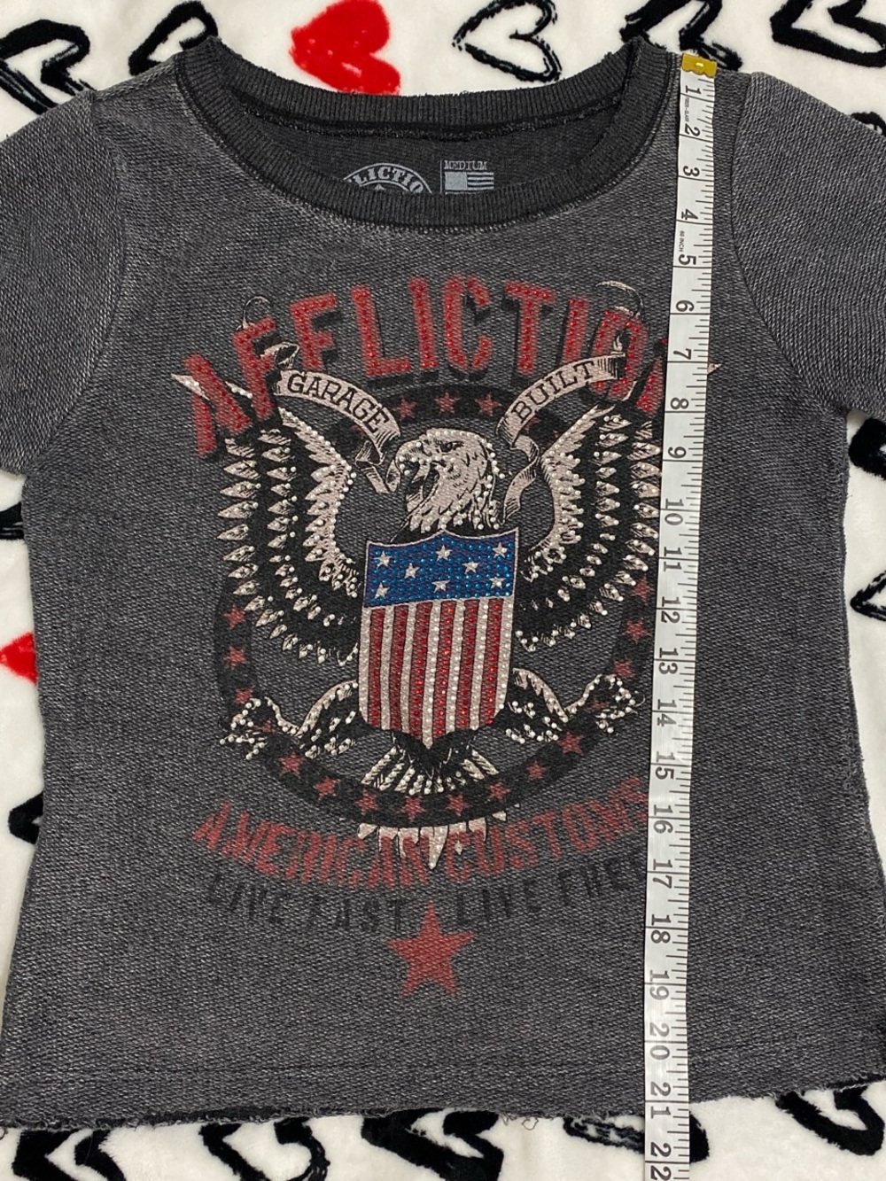 Affliction Live Fast Cropped Eagle Graphic Tee - Picture 6 of 7